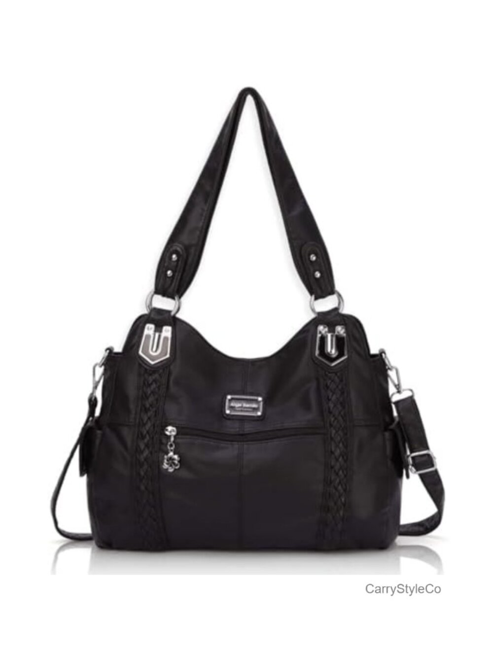 Large Hobo Shoulder Bag PU Leather Crossbody Tote Purse